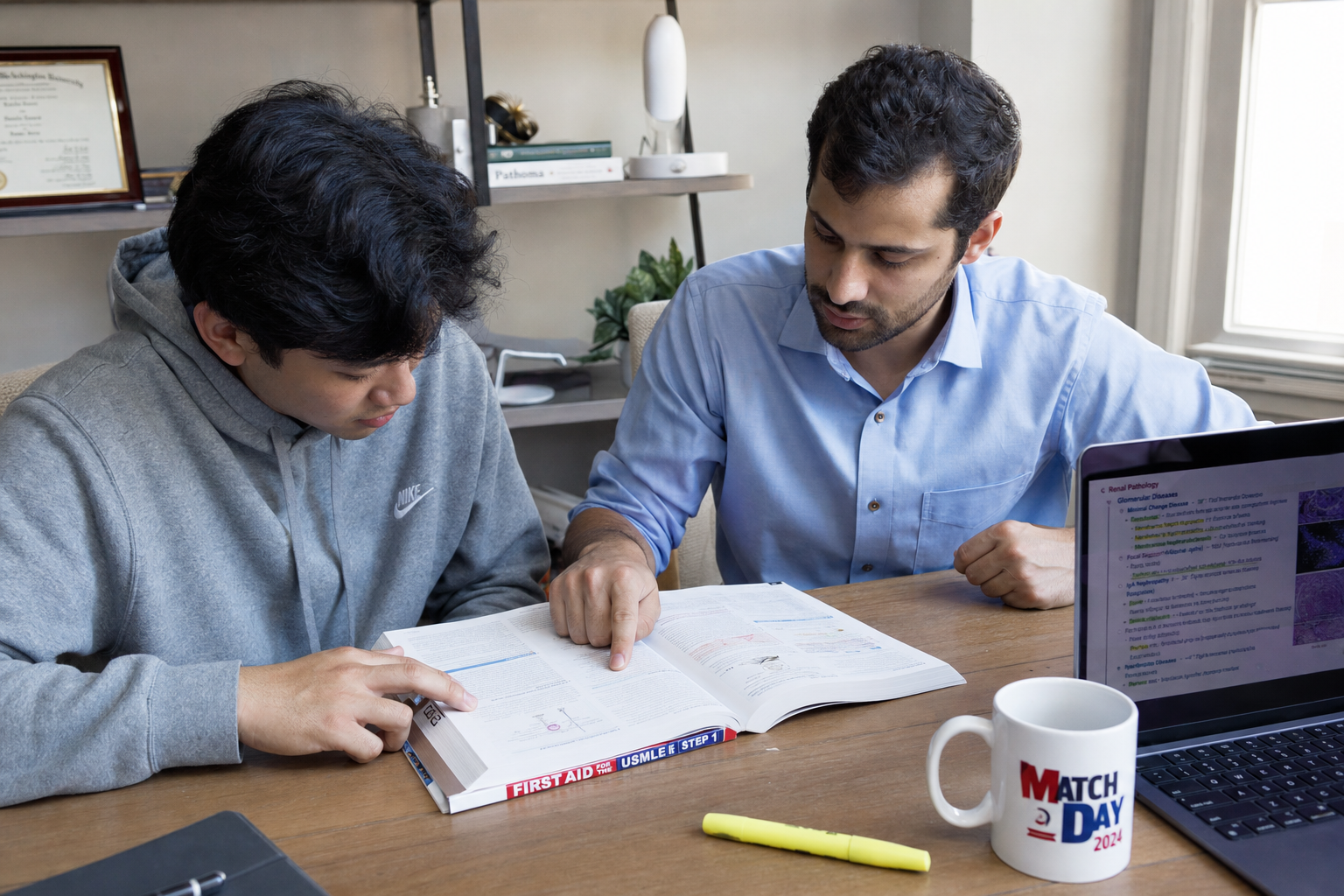 Harvard-trained Step 2 Scorer working 1-on-1 with an M3 student on USMLE Step 1