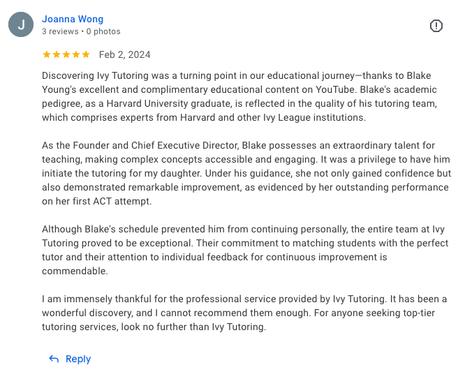 Joanna Wong's Review